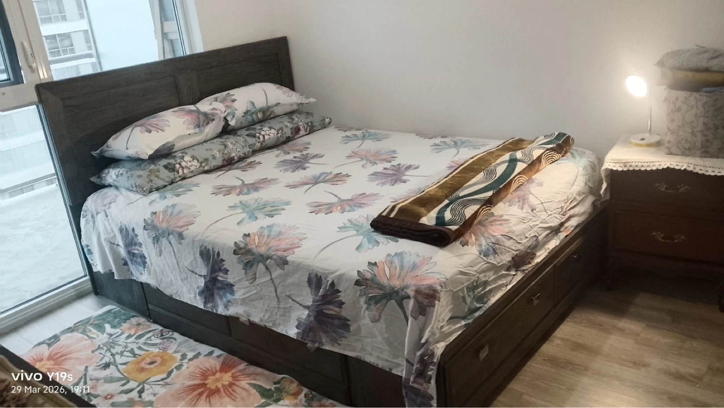 Wooden Queen Bed Frame with Storage Drawers - photo 2