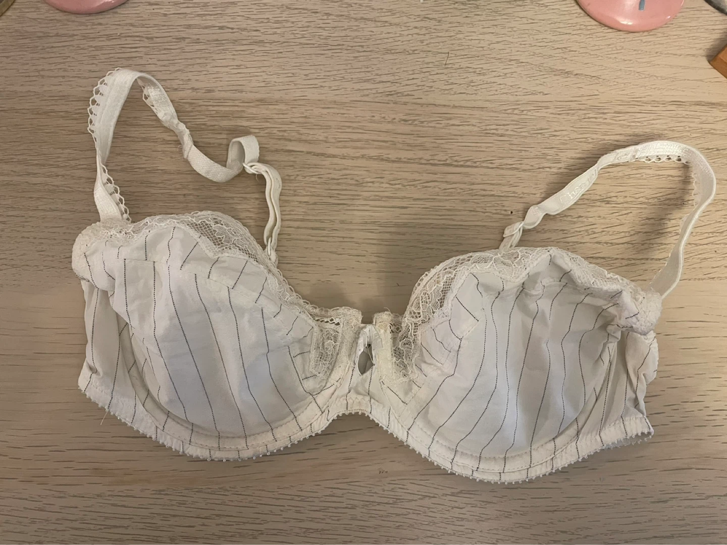 Chantelle White Pinstripe Bra