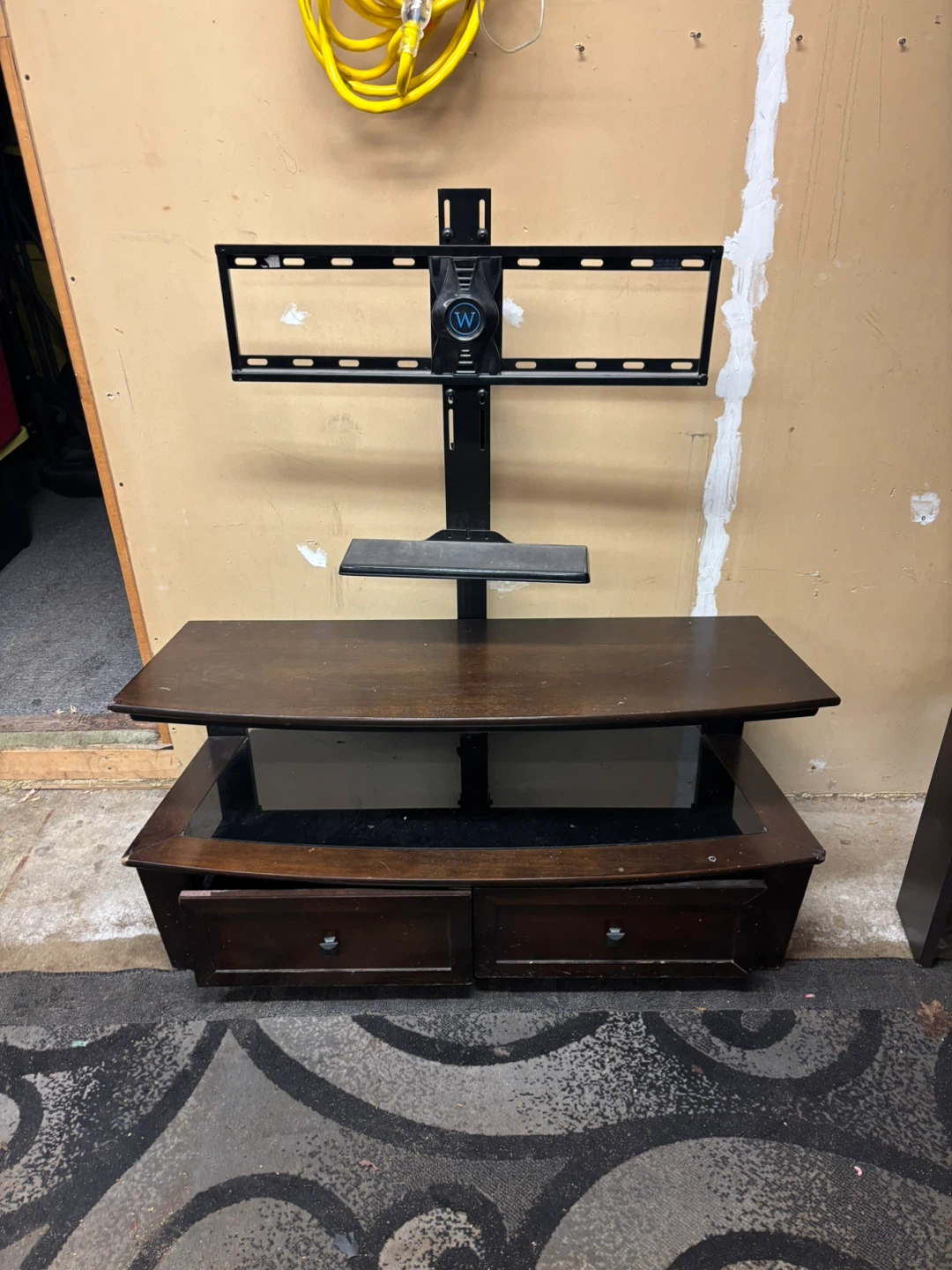 Wooden Entertainment Stand with TV Mount
