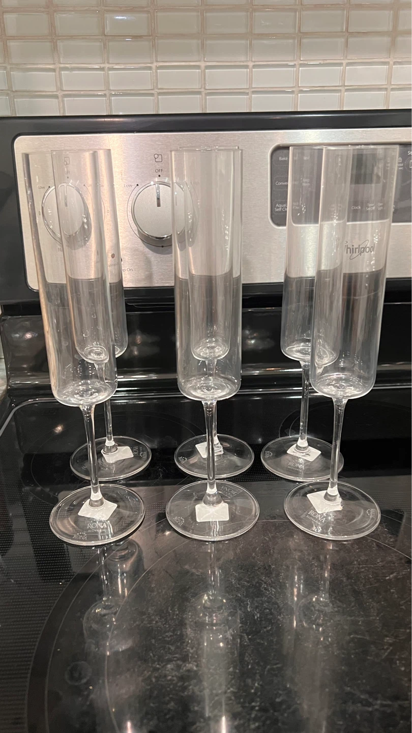 Rona 5-Piece Modern Cylinder Champagne Flutes Set - photo 2