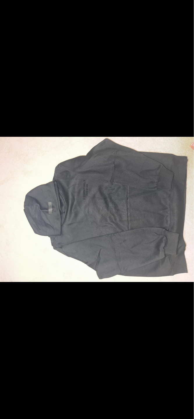 Black Fear of God Essentials Hoodie