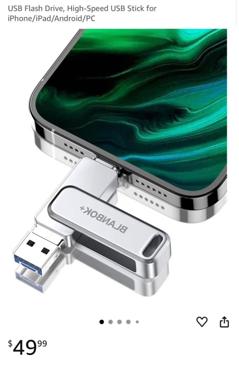 BLANKBOOK+ USB Flash Drive for iPhone/iPad/Android/PC