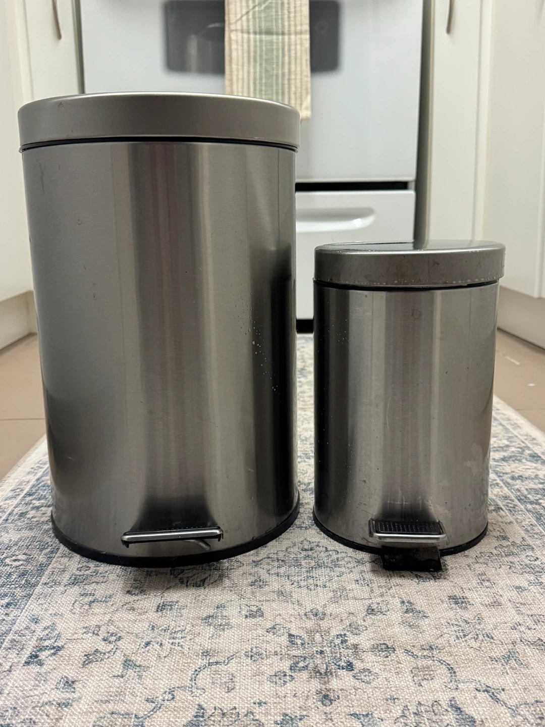 Stainless Steel Step Trash Cans - Set of 2