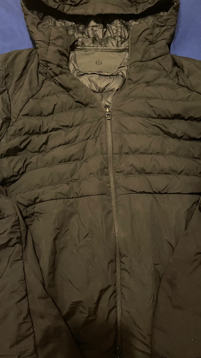 Lululemon Black Hooded Down Puffer Jacket