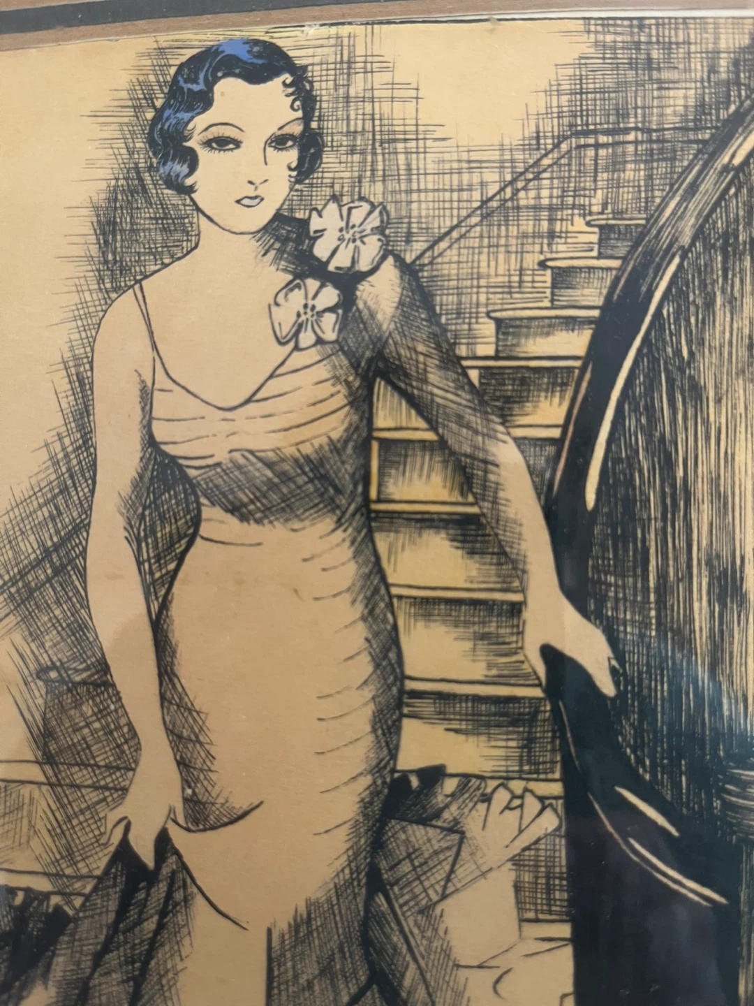 Art- Original Art- Vintage Ink Drawing - photo 3