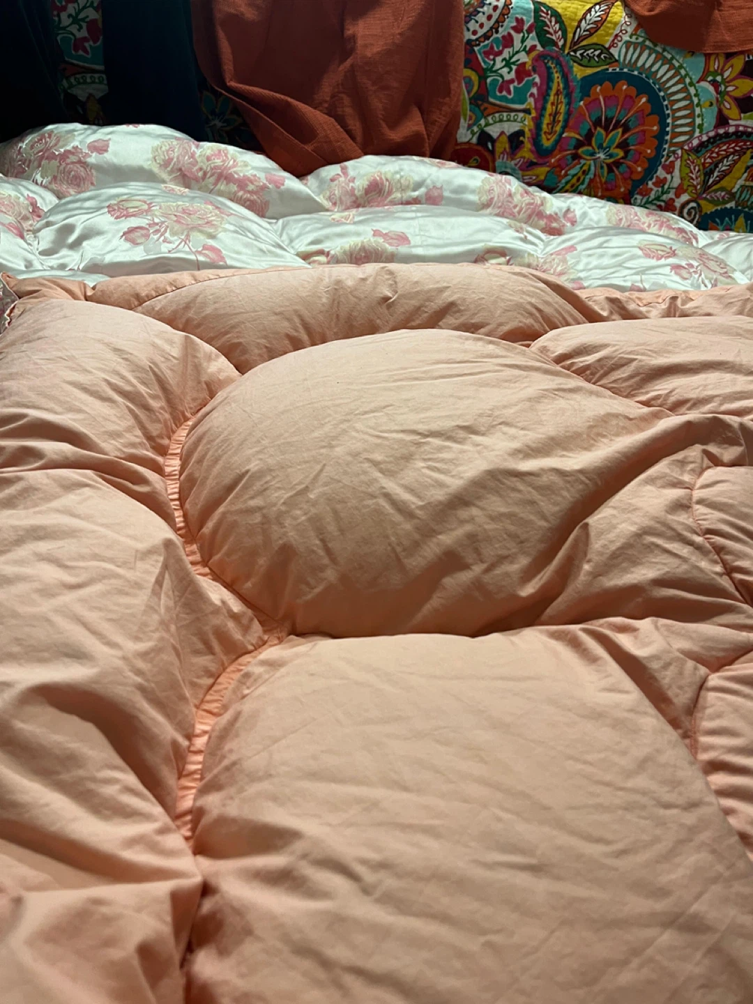 Down-filled Double Side Puffy Twin-Size Comforter - Pink - photo 4