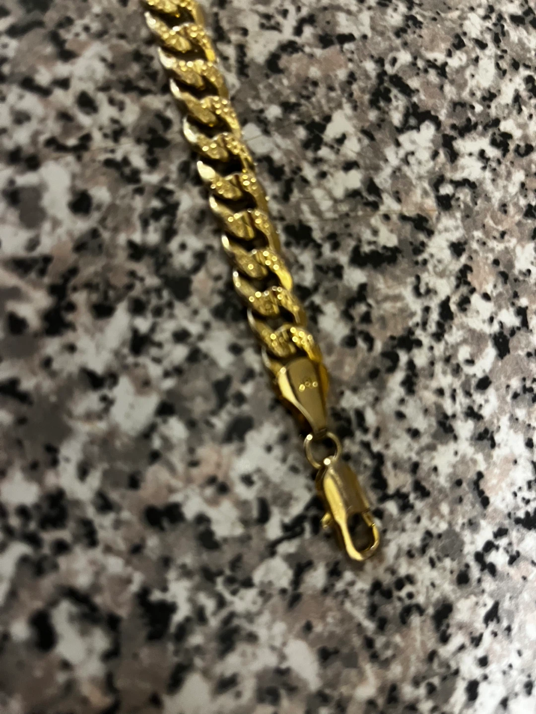 Gold Textured Cuban Link Bracelet - photo 2