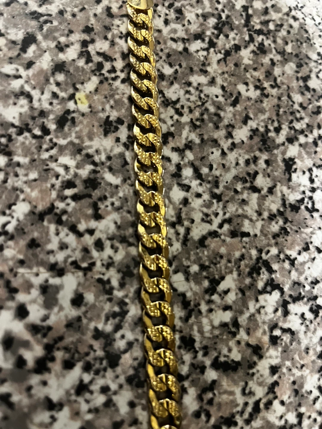 Gold Textured Cuban Link Bracelet