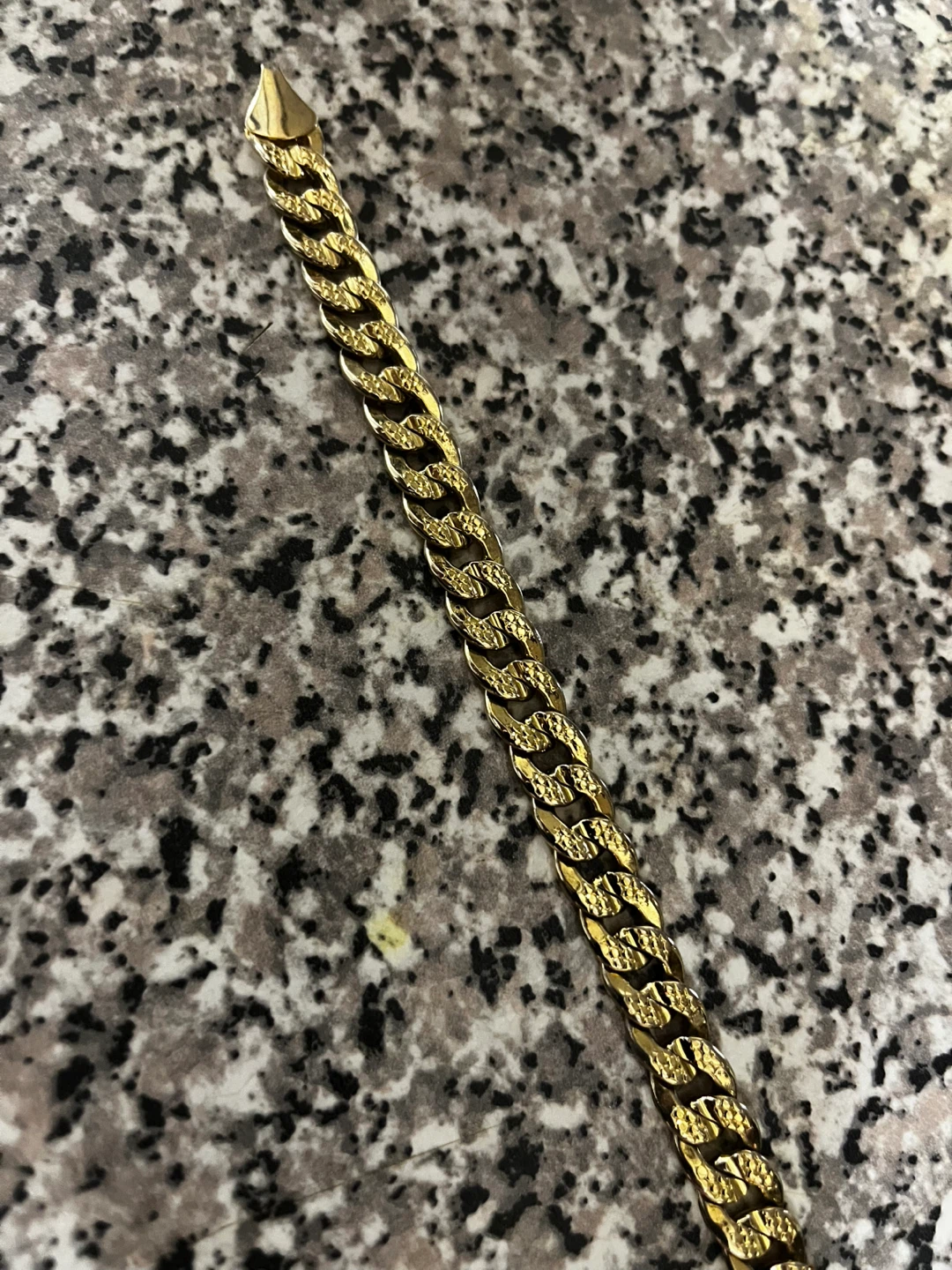Gold Textured Cuban Link Bracelet - photo 3