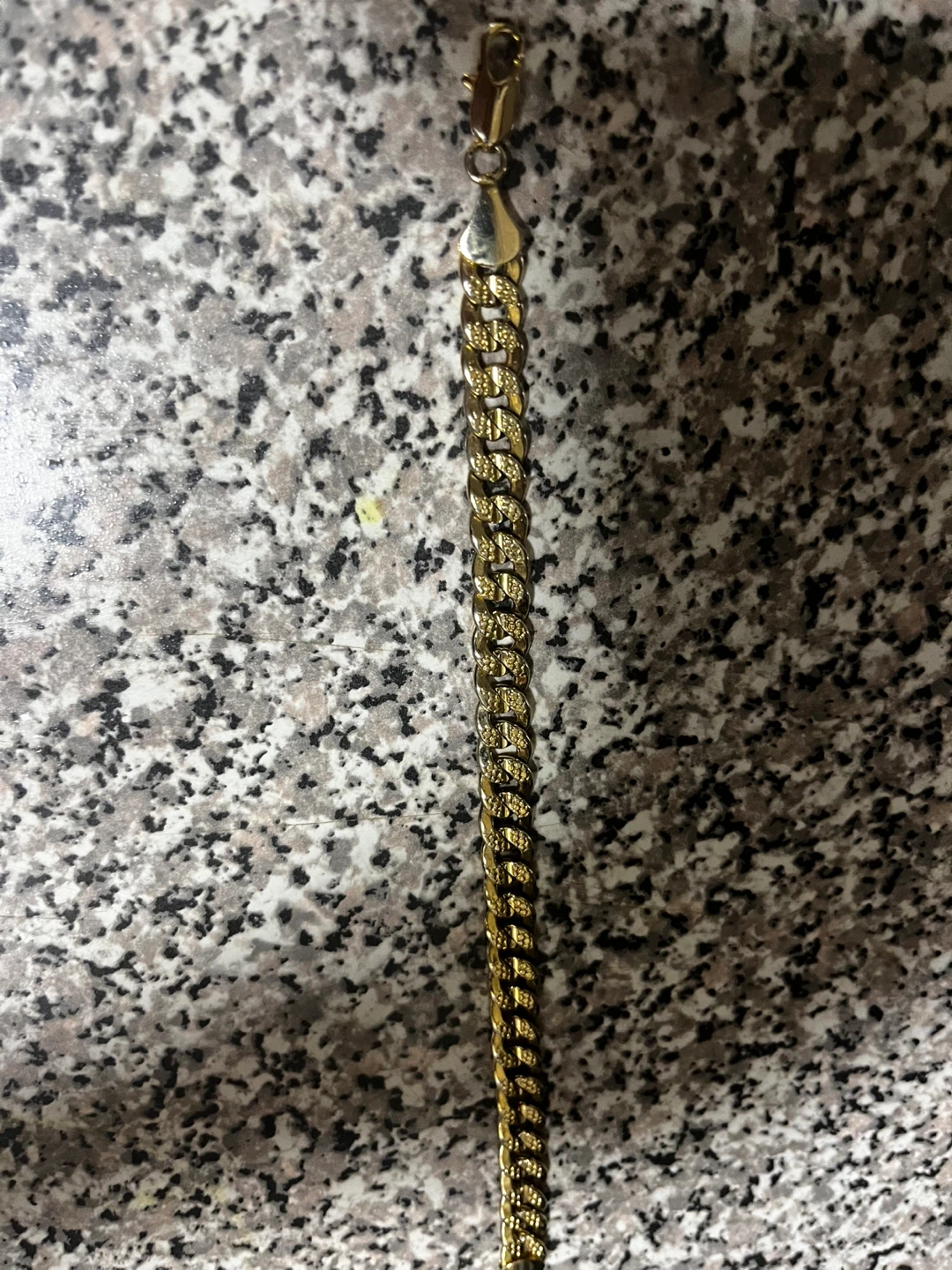 Gold Textured Cuban Link Bracelet - photo 5