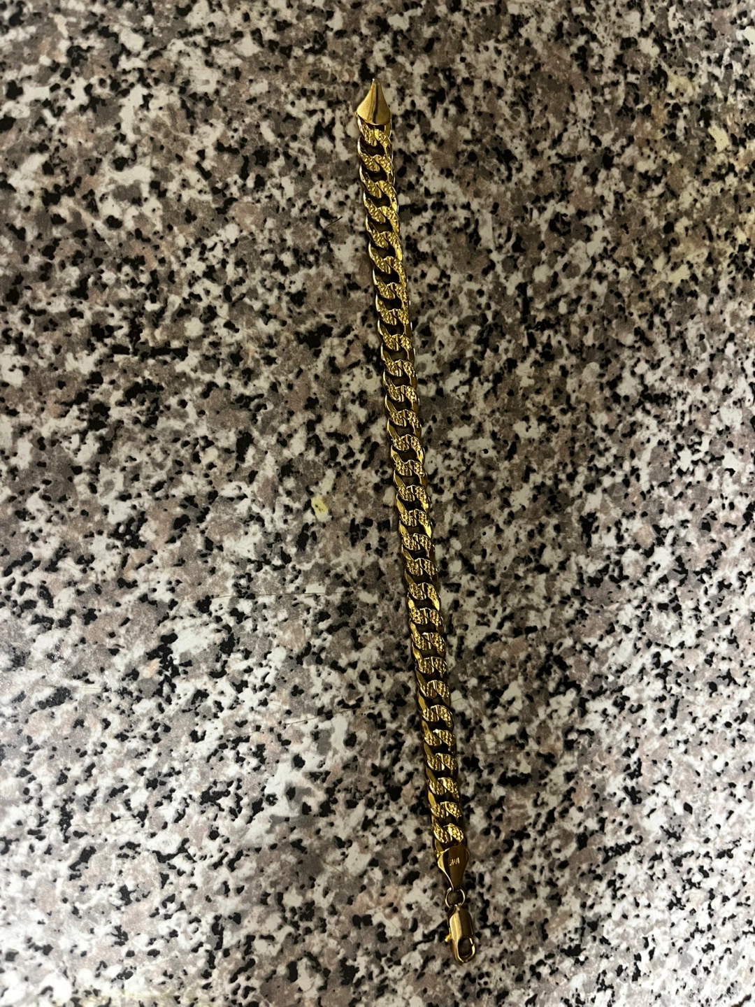 Gold Textured Cuban Link Bracelet - photo 4