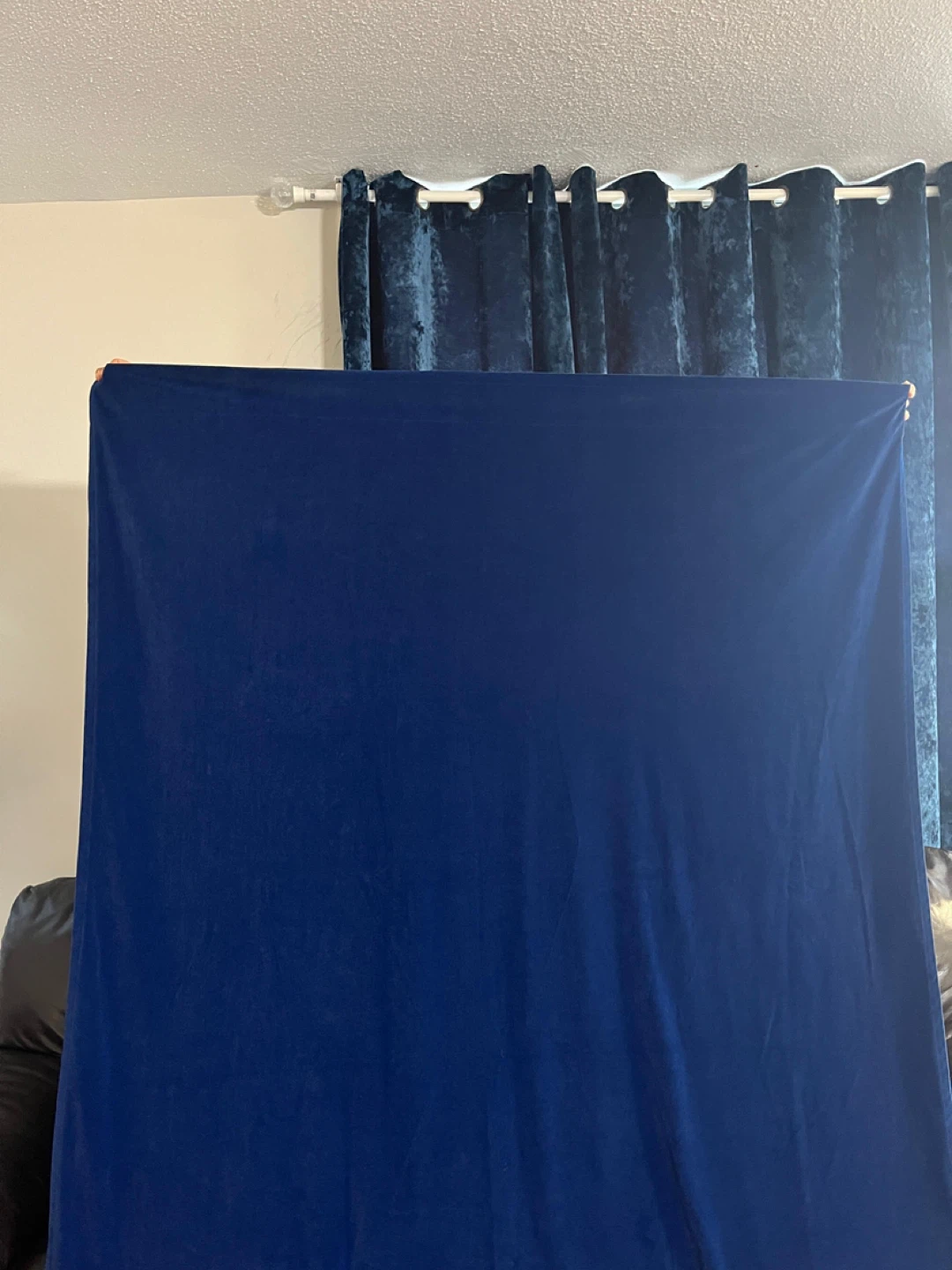 Blue Velvet Blackout Curtains 2 pcs