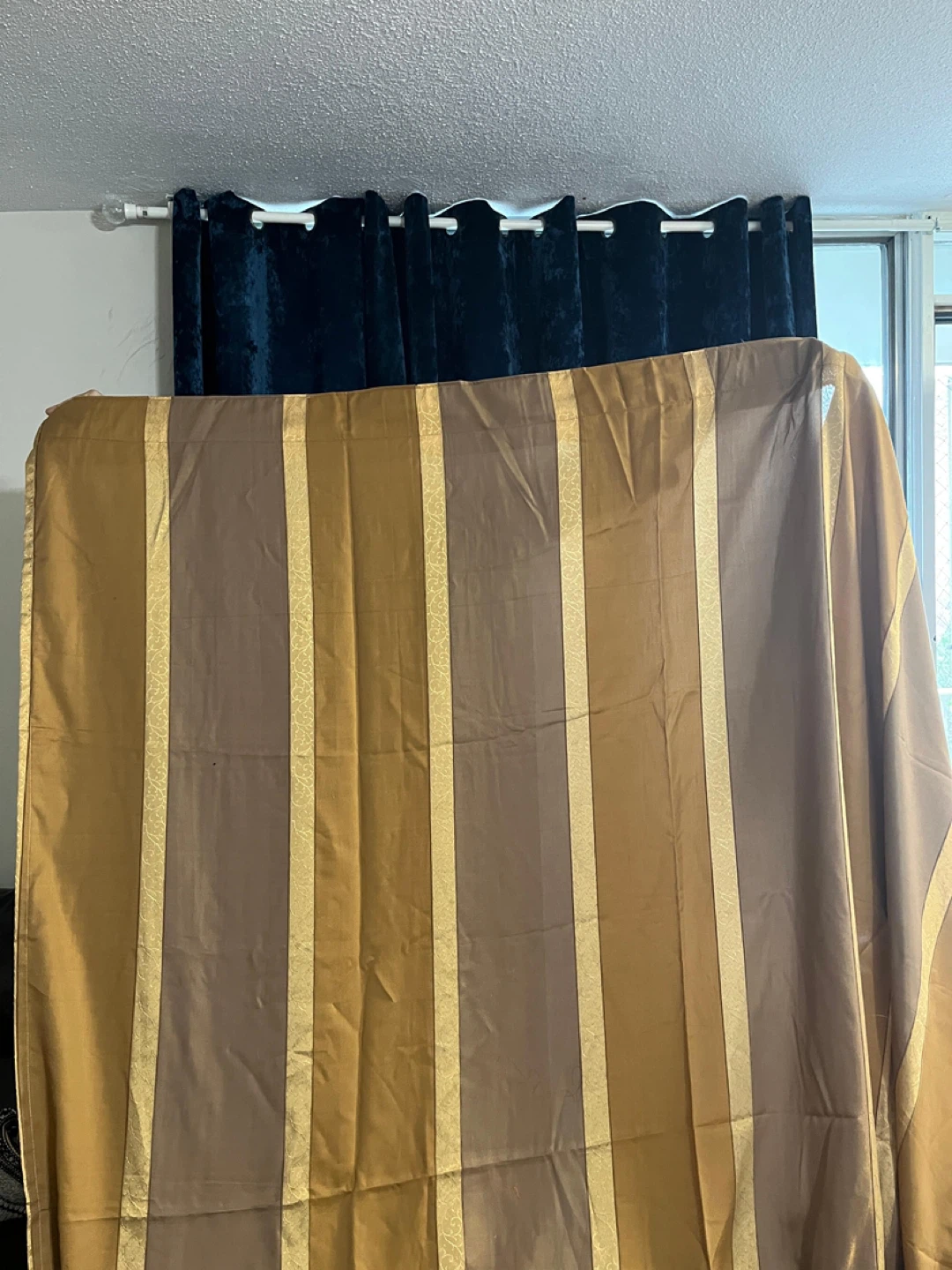 Yellow Mixed Curtain 2 pcs