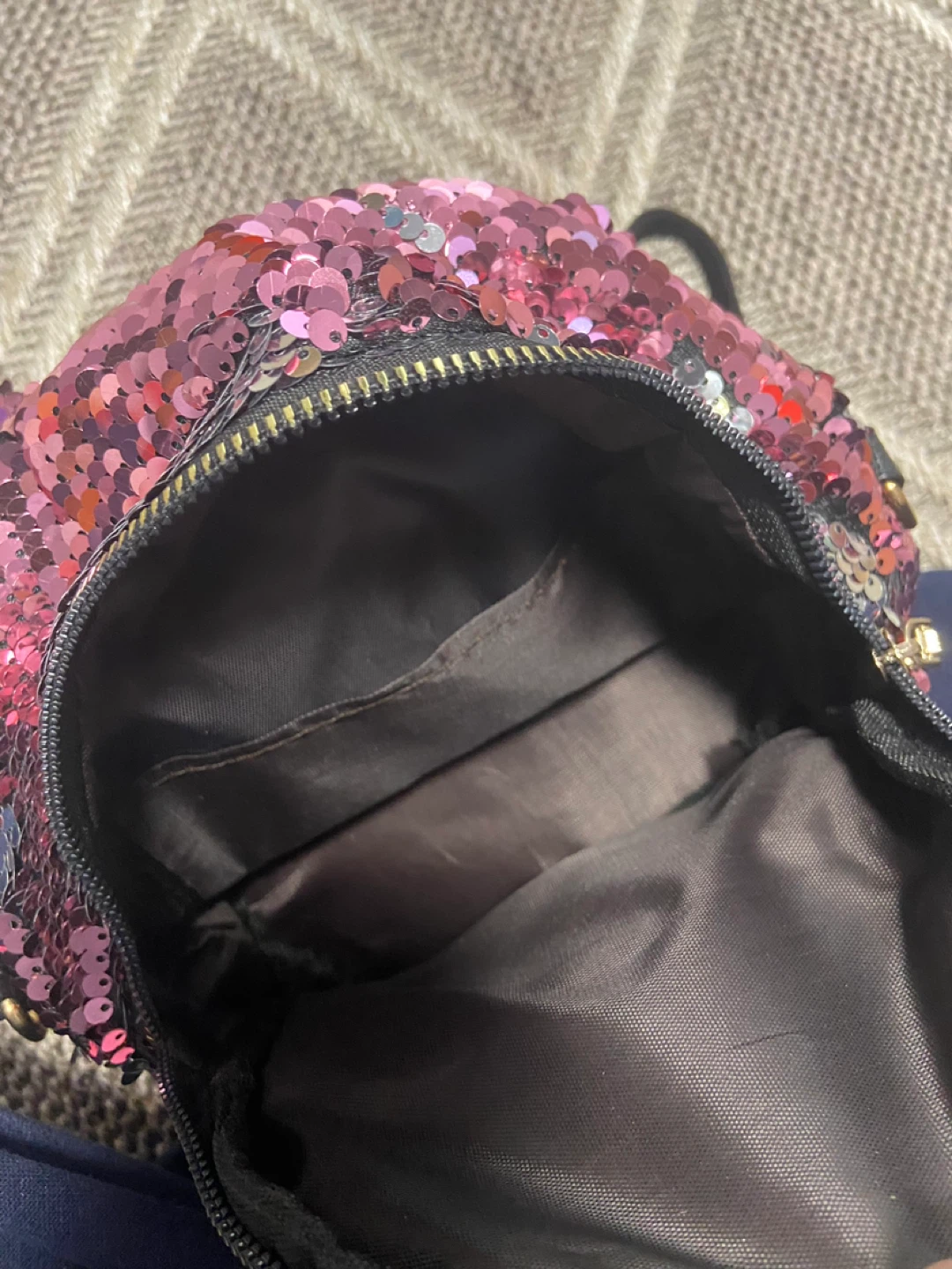 Pink Sequin Minnie Mouse Ears Mini Backpack - photo 3