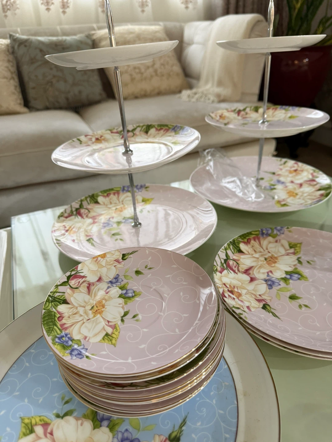 Floral pattern afternoon tea set - photo 2