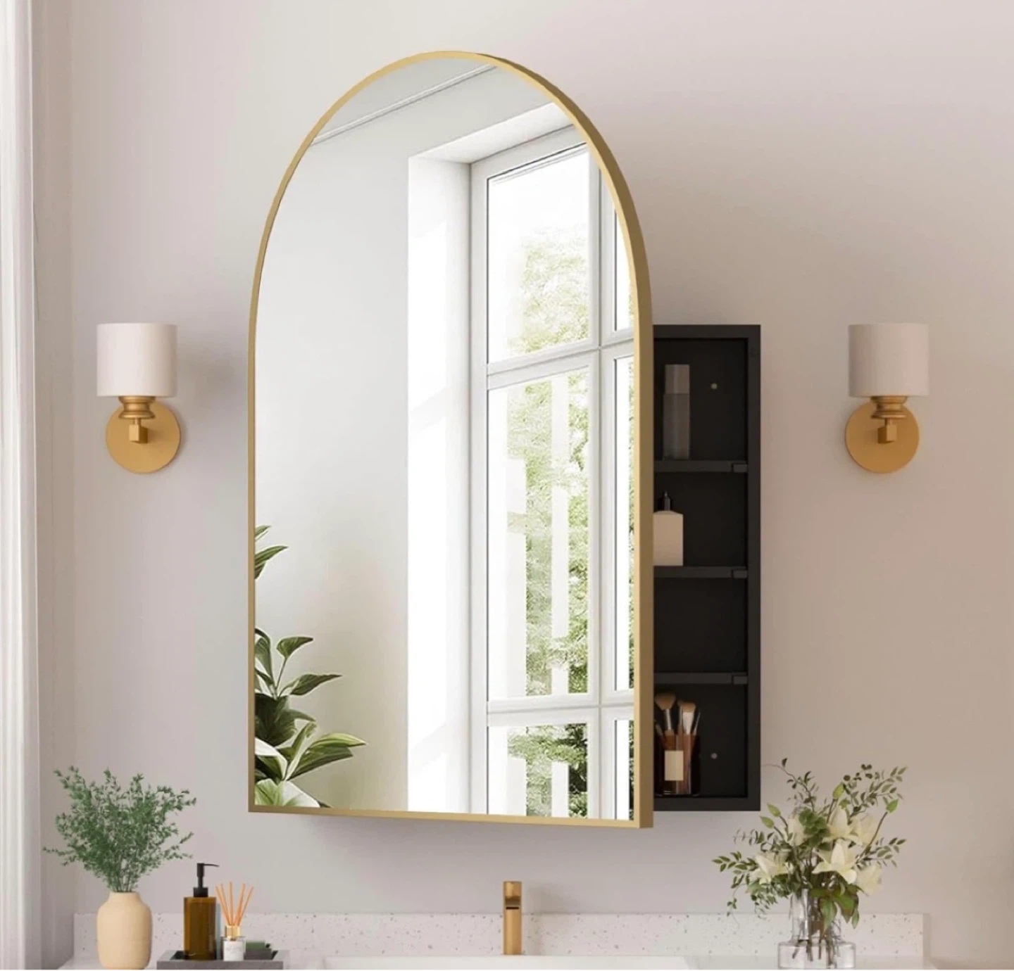 Arched Medicine Cabinet with Mirror