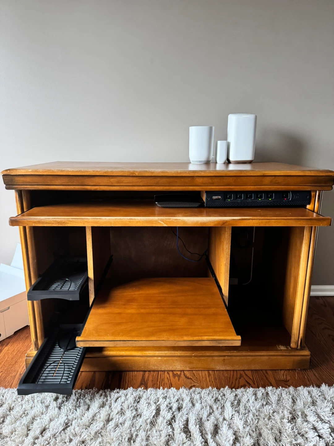 Wooden Computer Desk with Keyboard Tray - photo 2