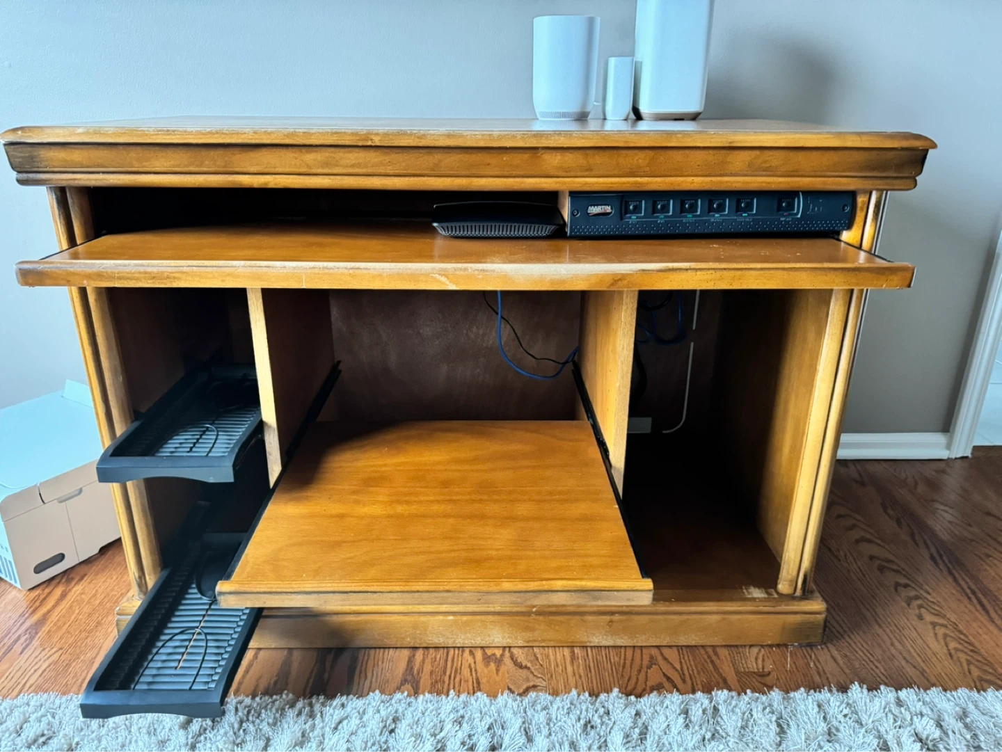 Wooden Computer Desk with Keyboard Tray - photo 3