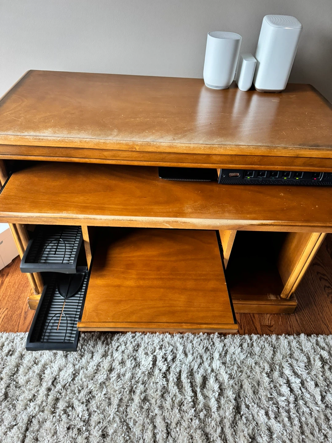 Wooden Computer Desk with Keyboard Tray - photo 5