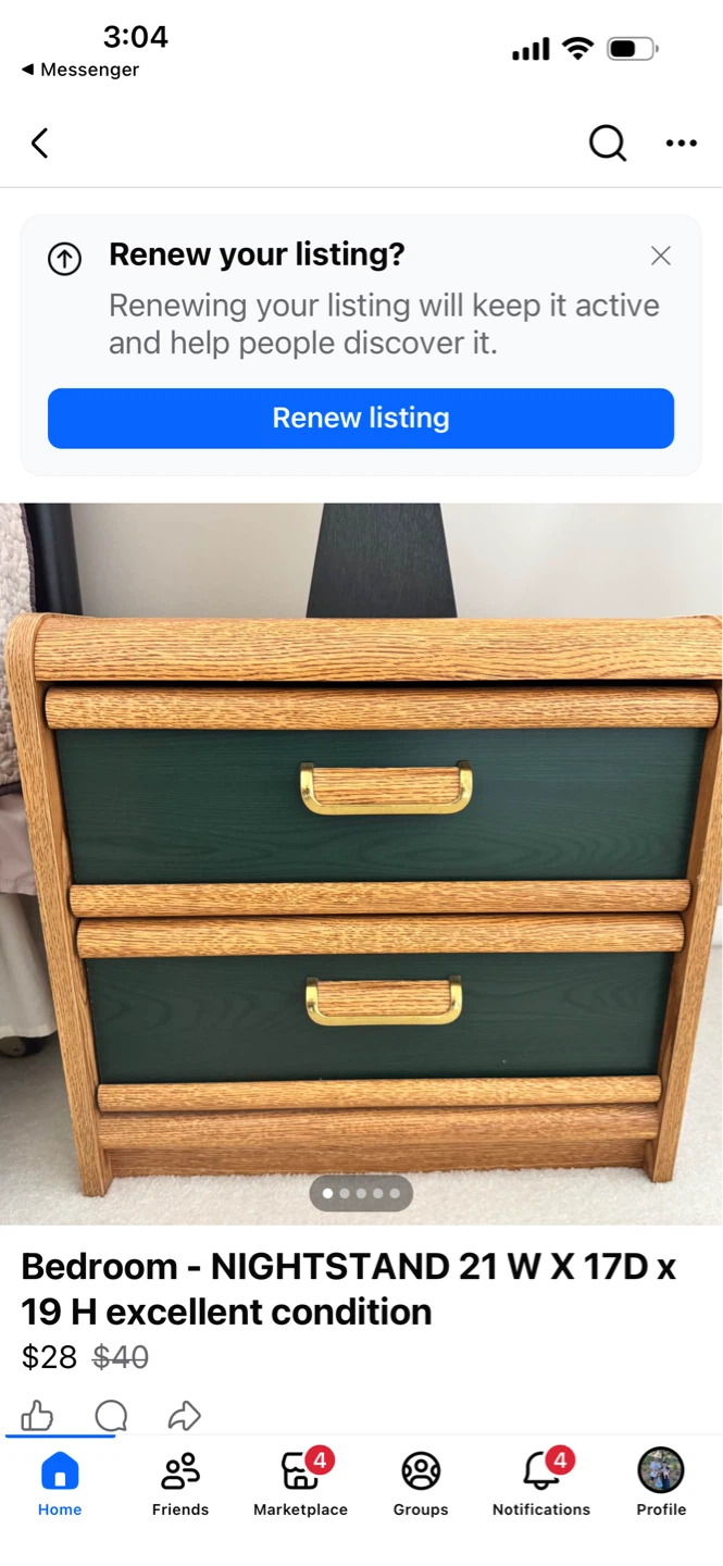Nightstand - 21" W x 17" D x 19" H