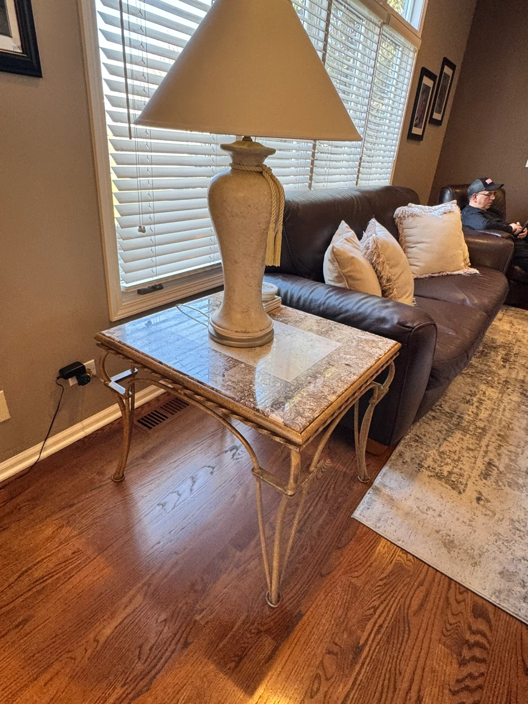 3 piece set Ornate Gold Metal sofa, end & Coffee Table  SET - photo 4