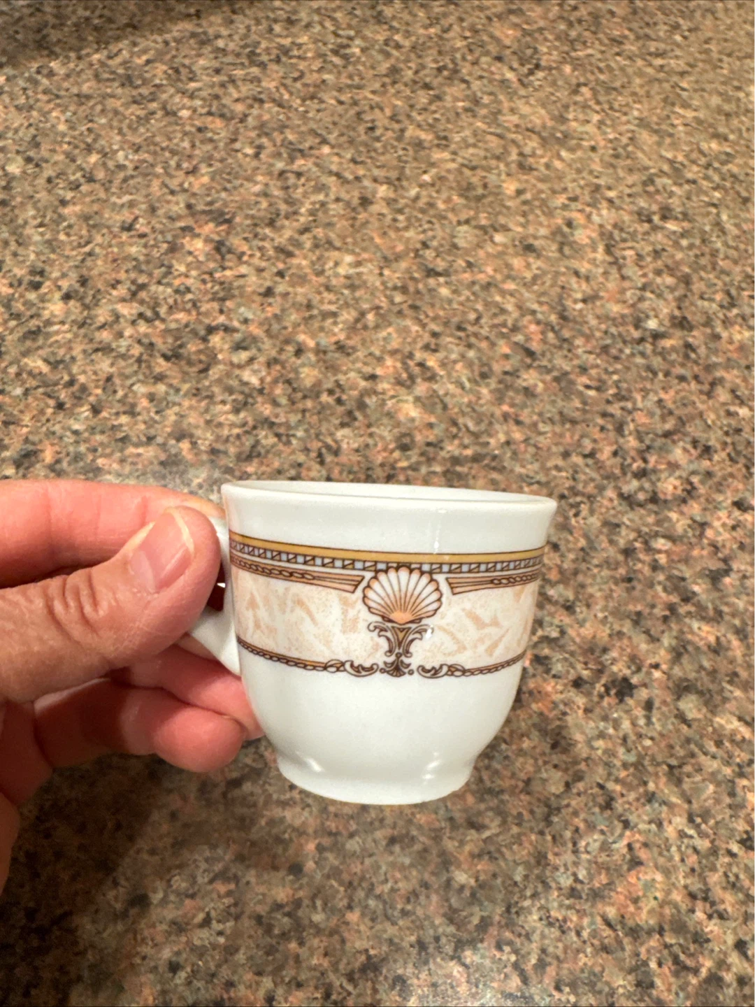 Wooden Cabinet with Porcelain Espresso Cups from Italy - photo 3