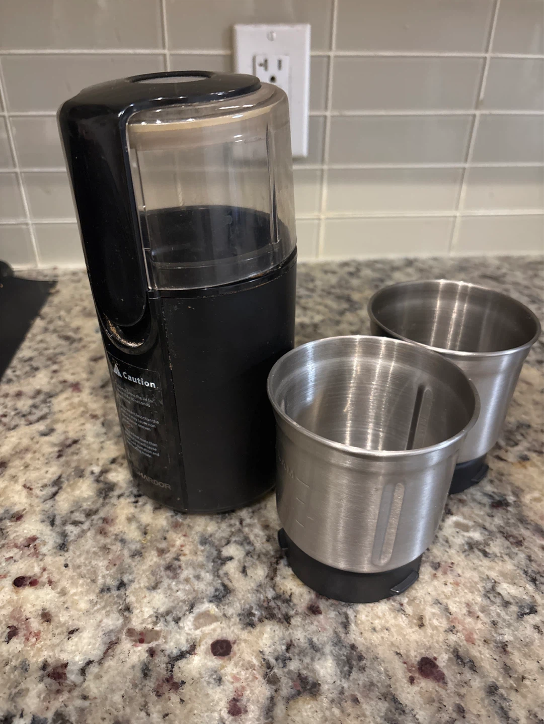 SHTOOR Electric Spice Grinder with 2 Stainless Steel Cups