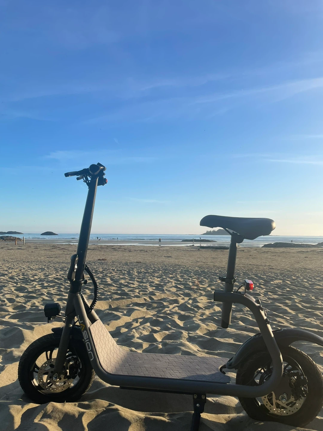 Grey E-scooter with Seat