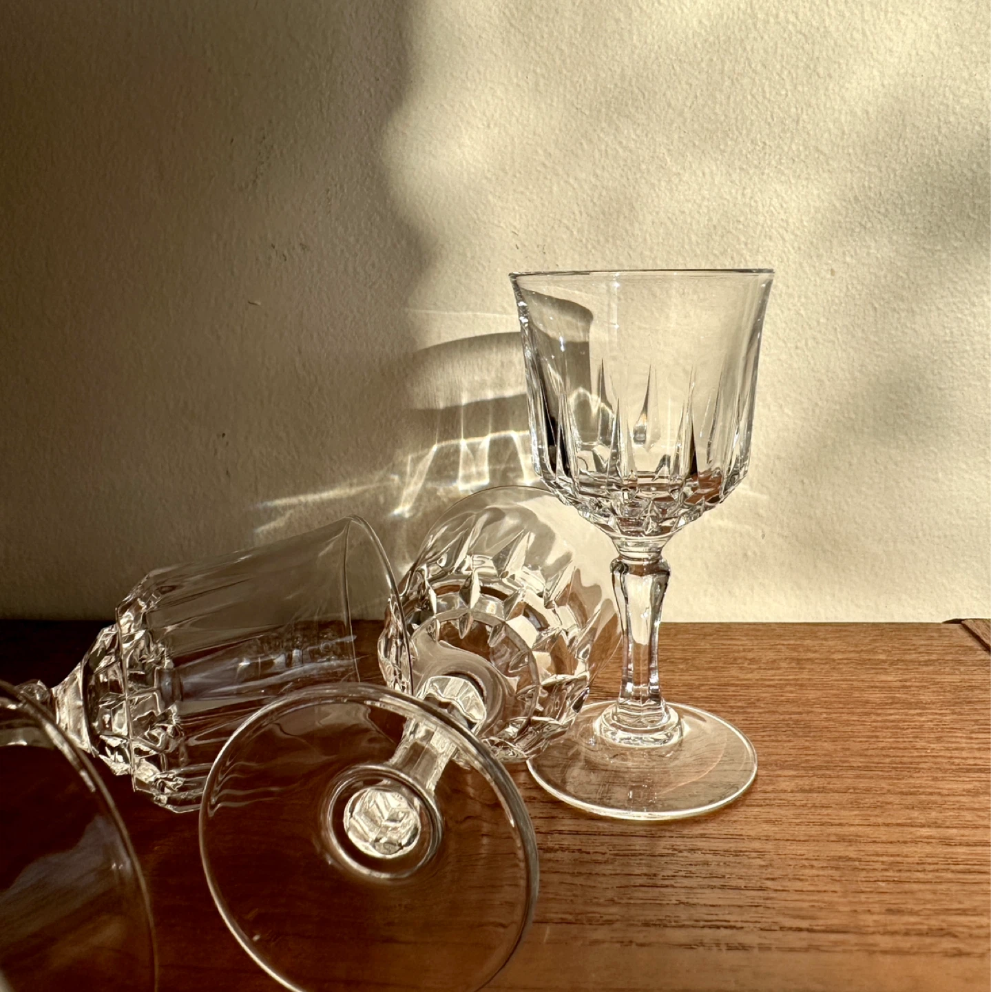 Vintage Digestif Stem Glasses x4