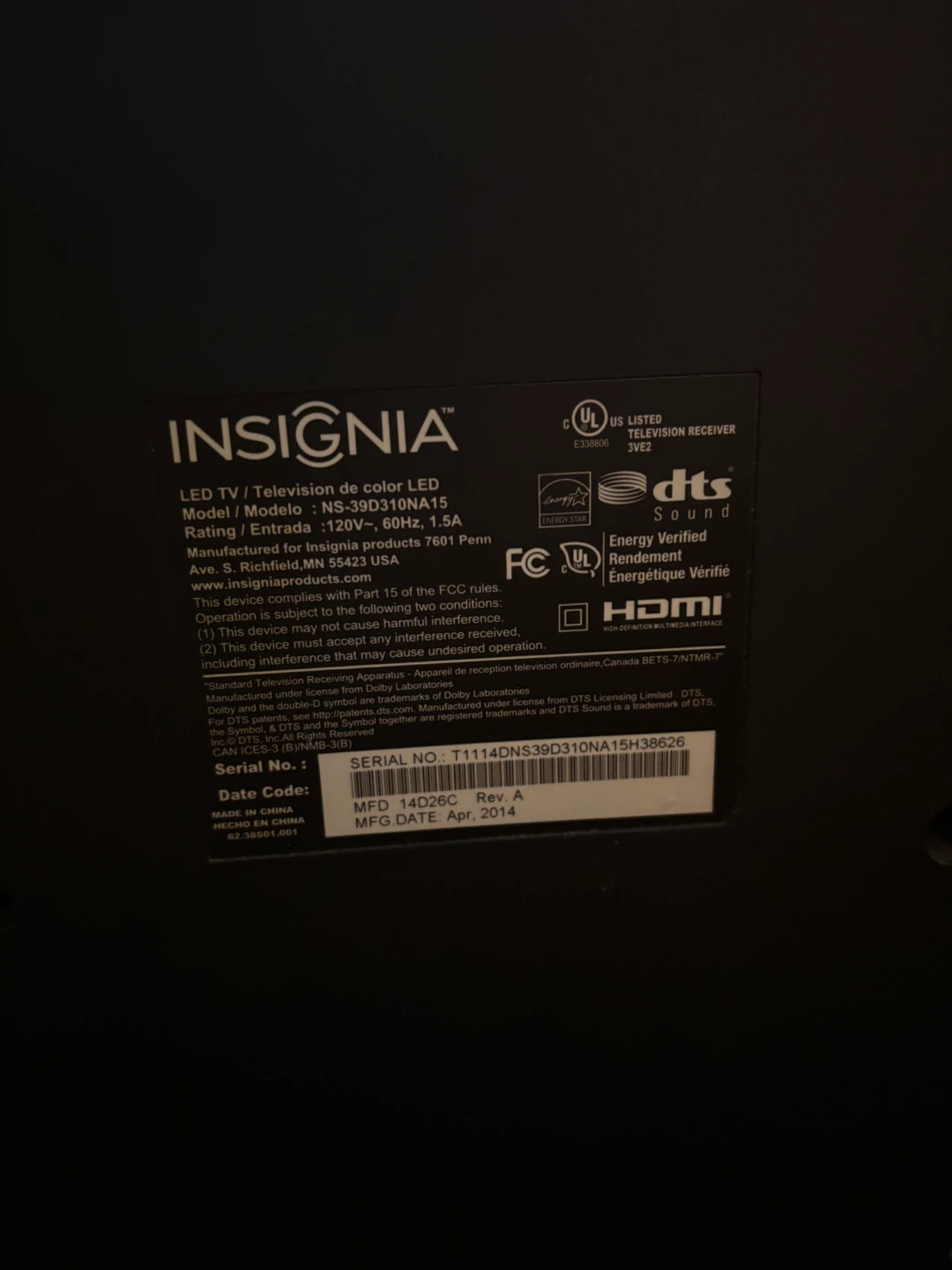 Insignia 32" LED TV - photo 5