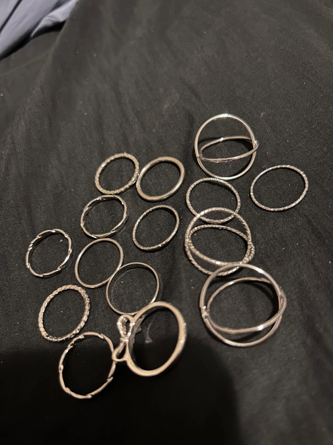 Set of 15 Silver Tone Stacking Rings - photo 2