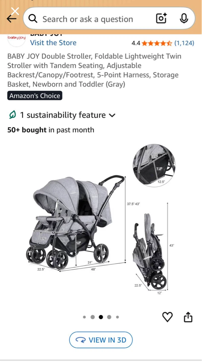 BABY JOY Double Stroller - photo 2