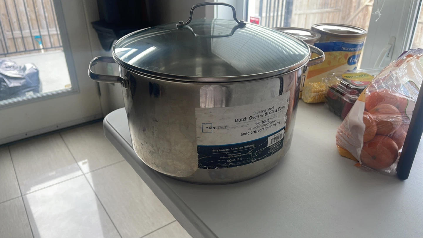 Mainstays Stainless Steel Dutch Oven with Glass Cover 13 Quart - photo 4