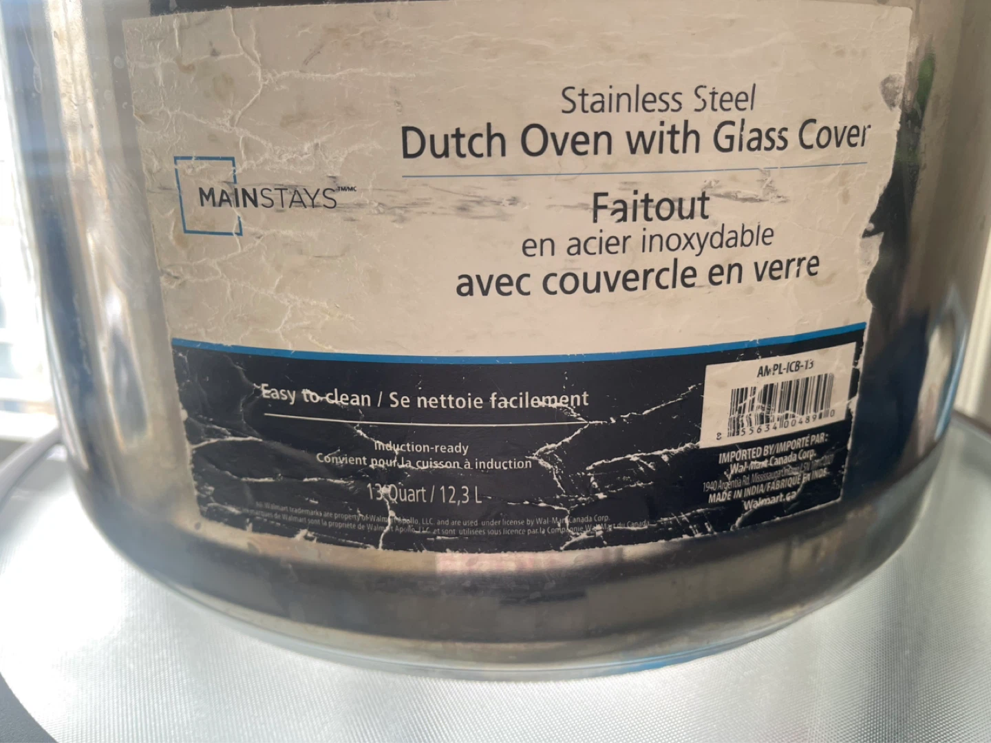 Mainstays Stainless Steel Dutch Oven with Glass Cover 13 Quart - photo 2