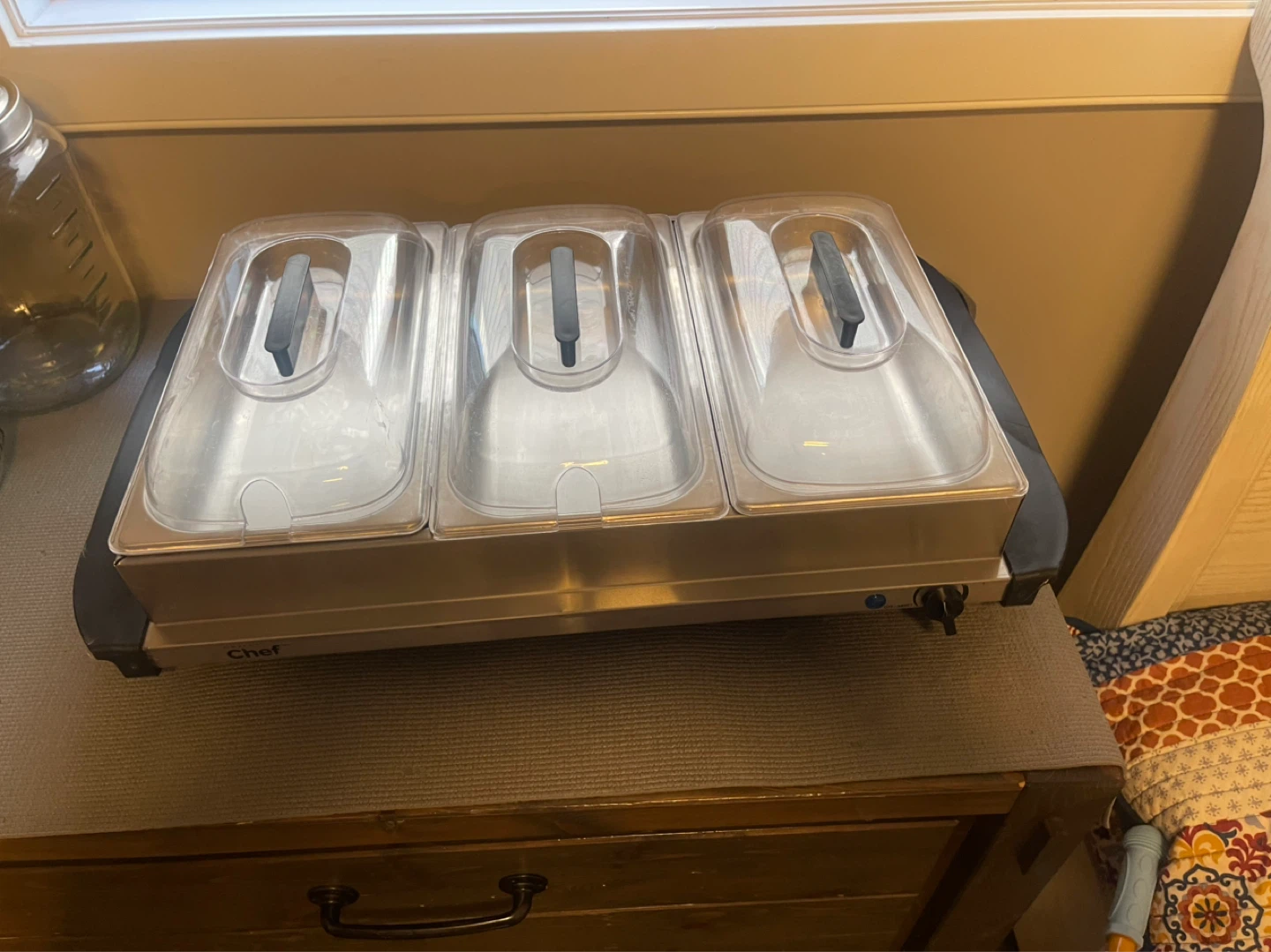 Chef 3-Compartment Food Warmer Buffet Server - photo 2