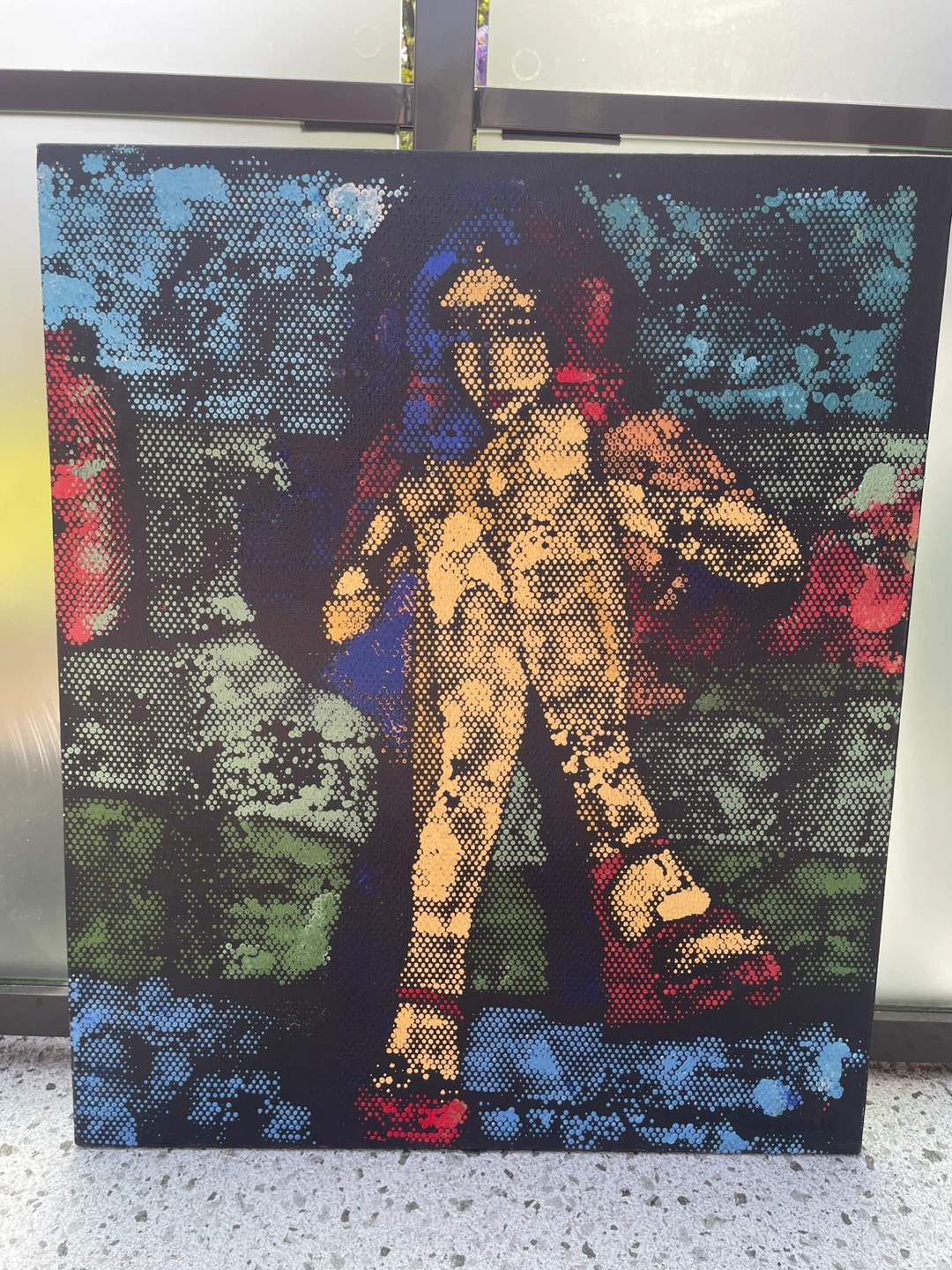 Contemporary Pop Art Halftone Dot Figure Painting Pointillist - photo 3