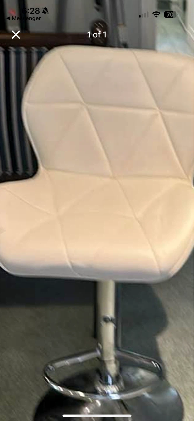 White Faux Leather Bar Stools total 3 - photo 4