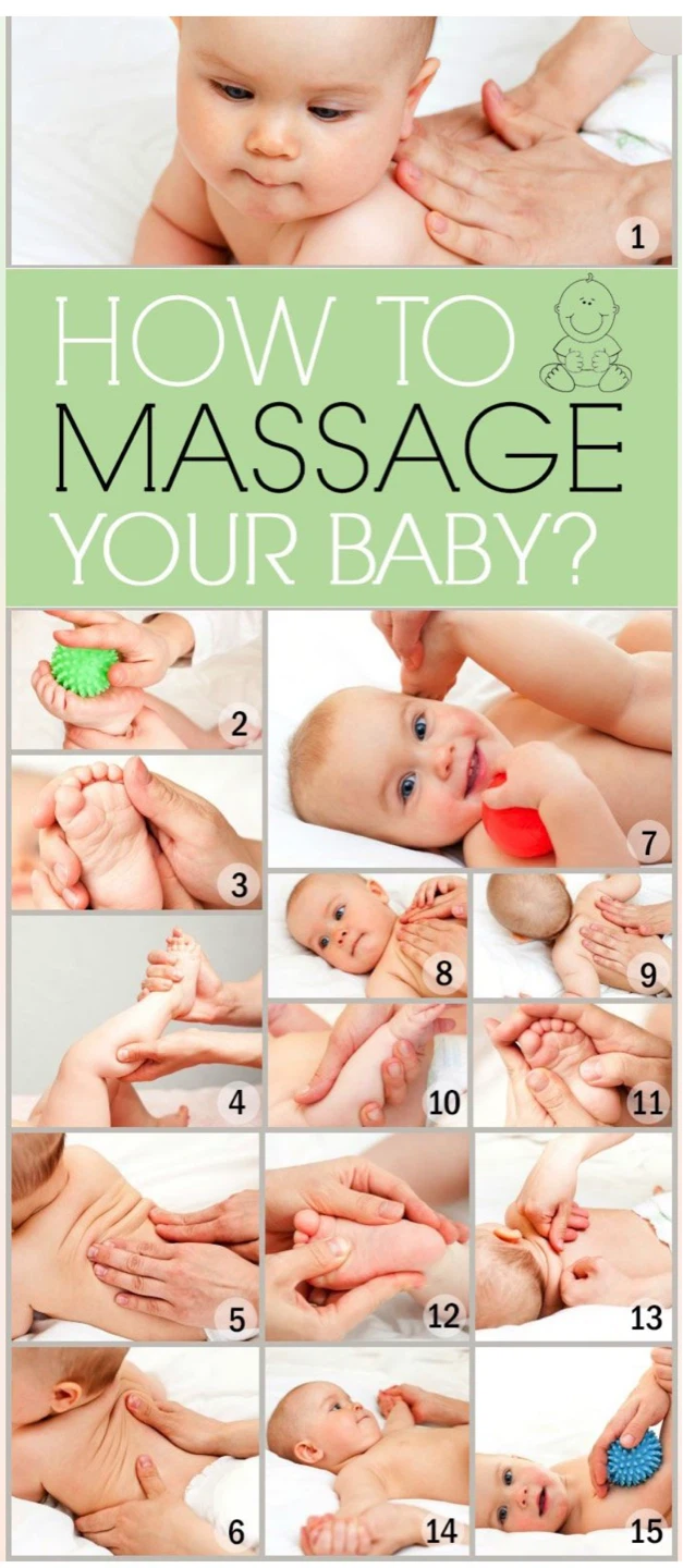 Newborn baby massage and bath
