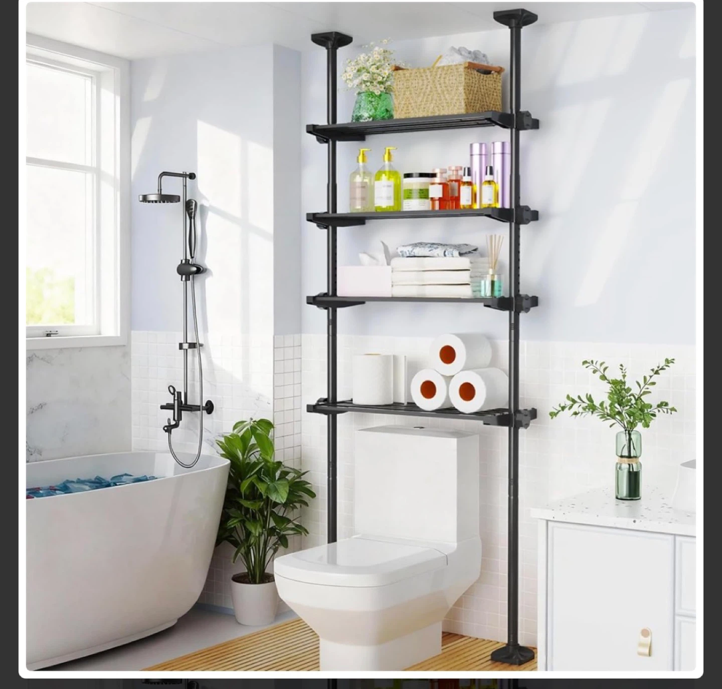 Adjustable Bathroom Shelf Unit