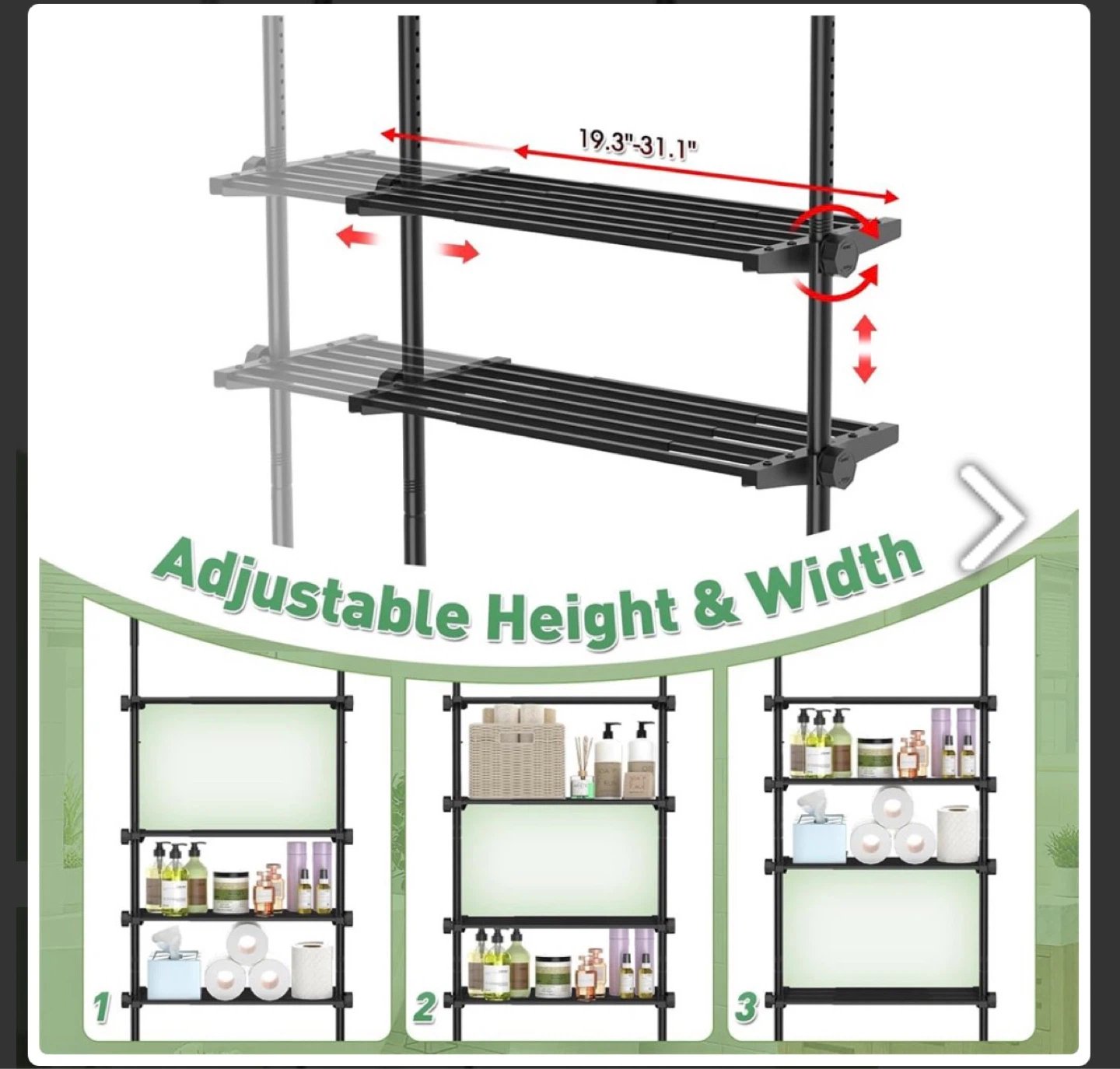 Adjustable Bathroom Shelf Unit - photo 3