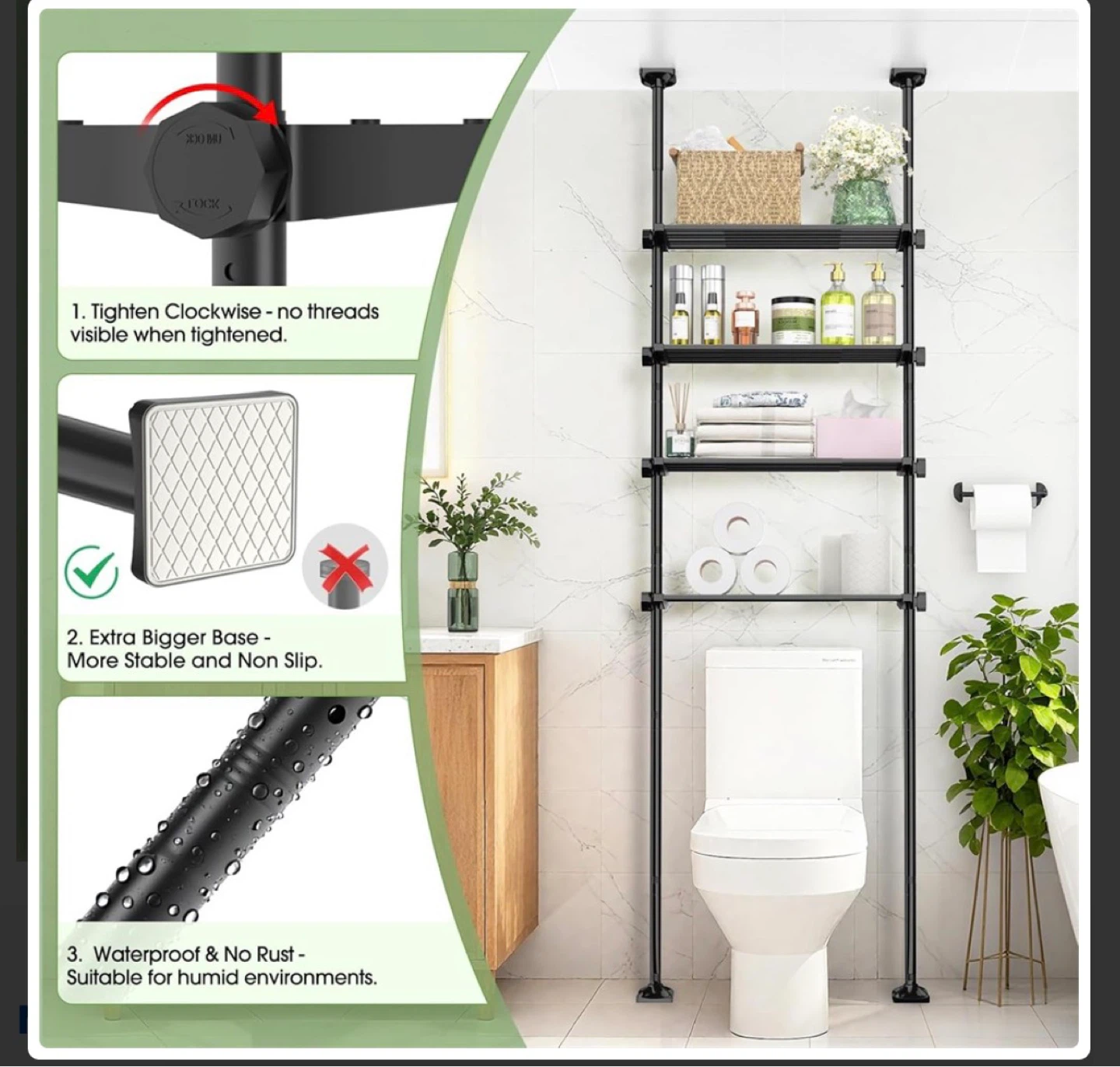 Adjustable Bathroom Shelf Unit - photo 4