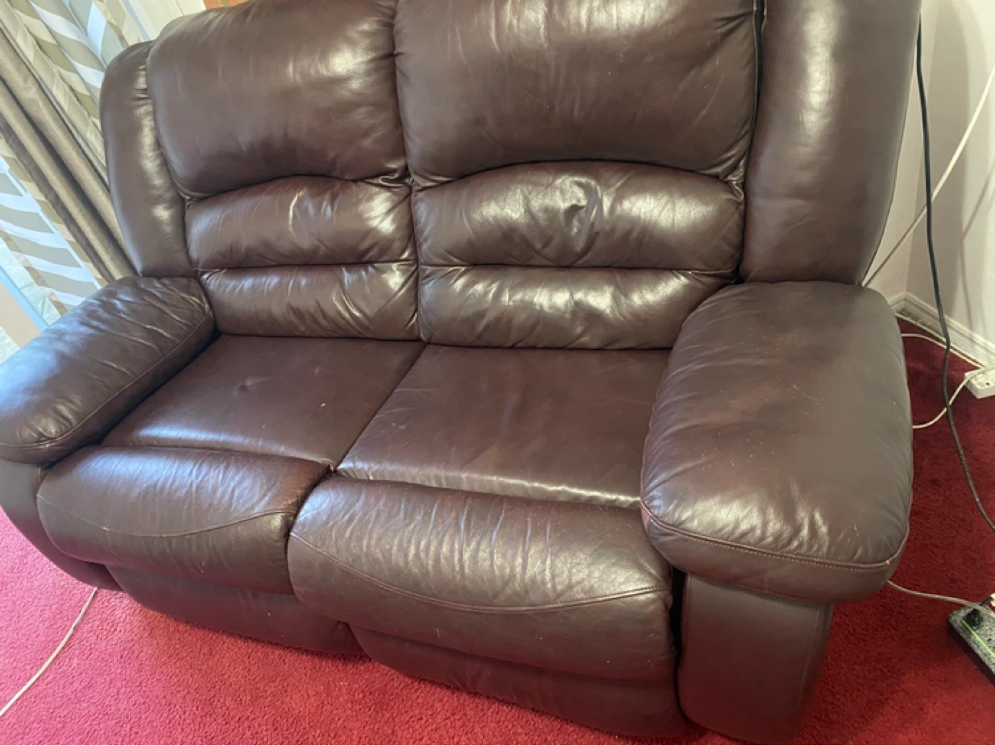 Brown  Double Recliner Sofa