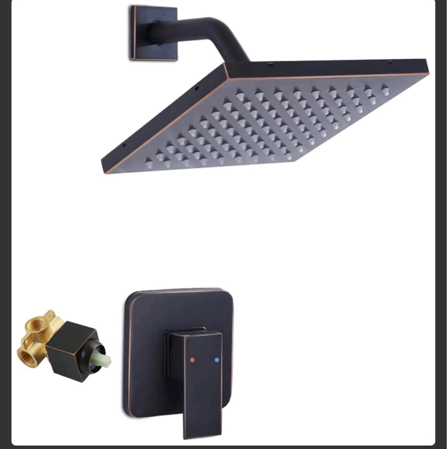 Oil Rubbed Bronze Shower Head and Valve Set