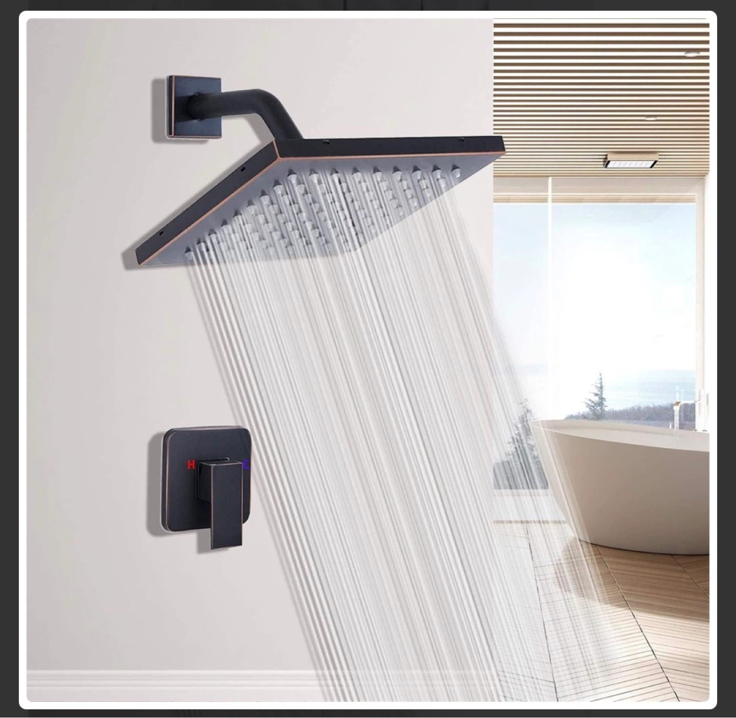 Oil Rubbed Bronze Shower Head and Valve Set - photo 2