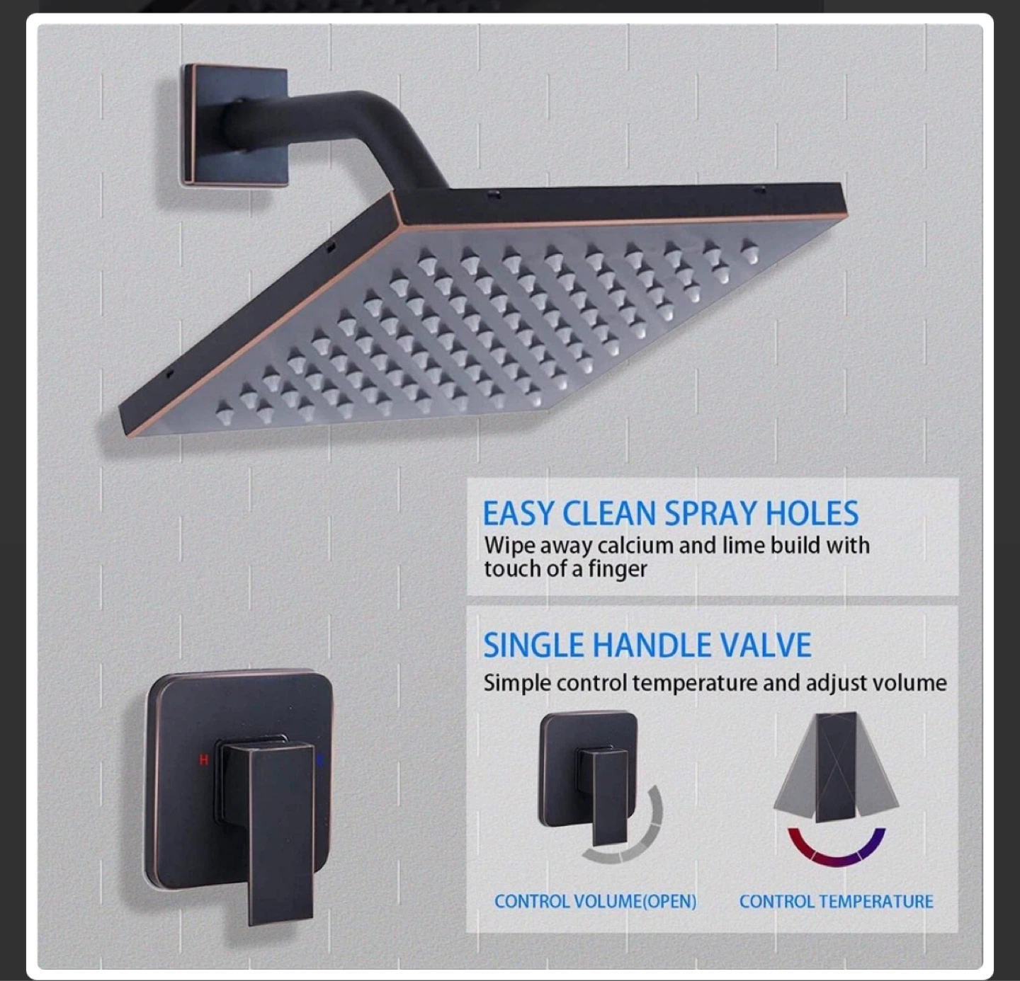 Oil Rubbed Bronze Shower Head and Valve Set - photo 3