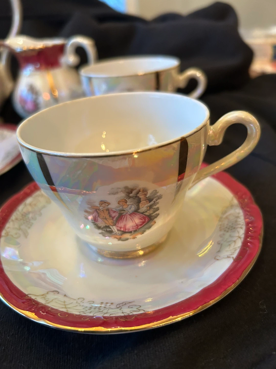 Vintage Porcelain Tea Set with Gold Trim - photo 5