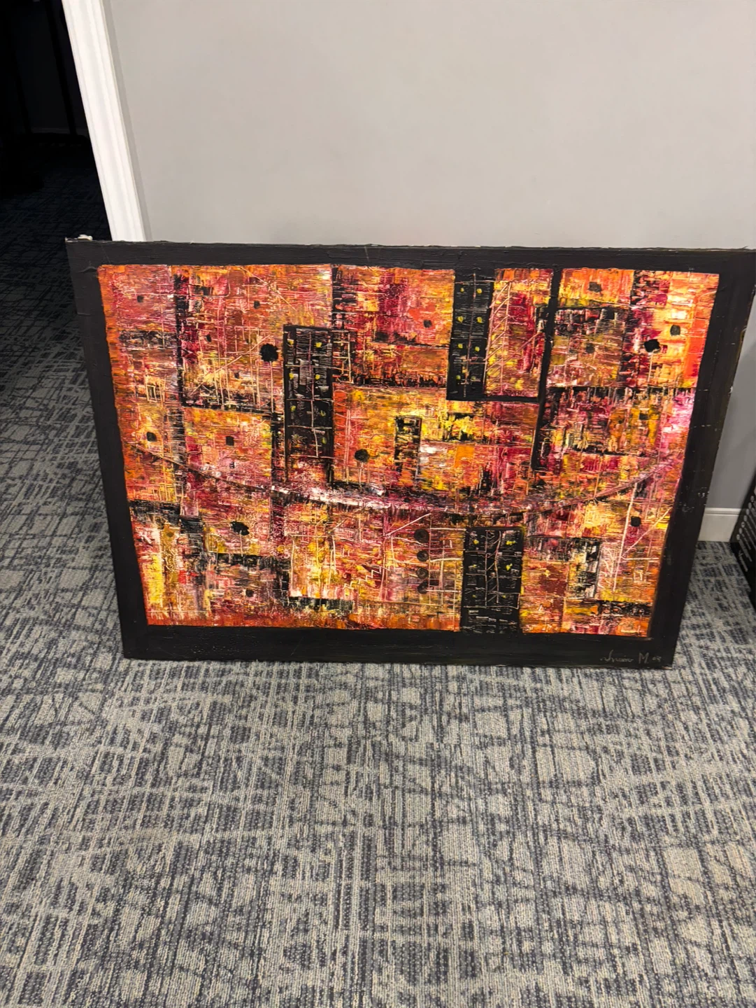 Abstract Cityscape Painting by J. Miro - photo 2