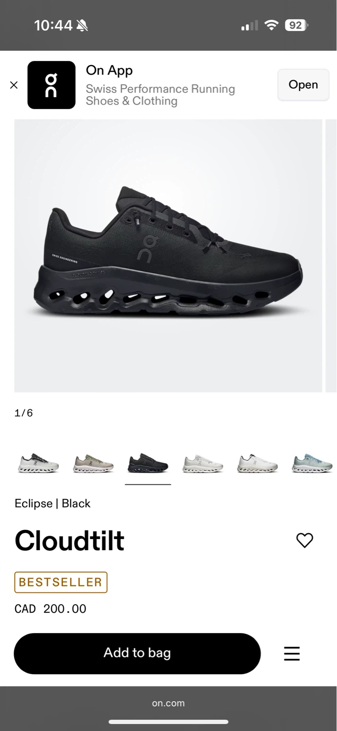 ON Cloudtilt Running Shoes - Black - US M 9 - photo 5