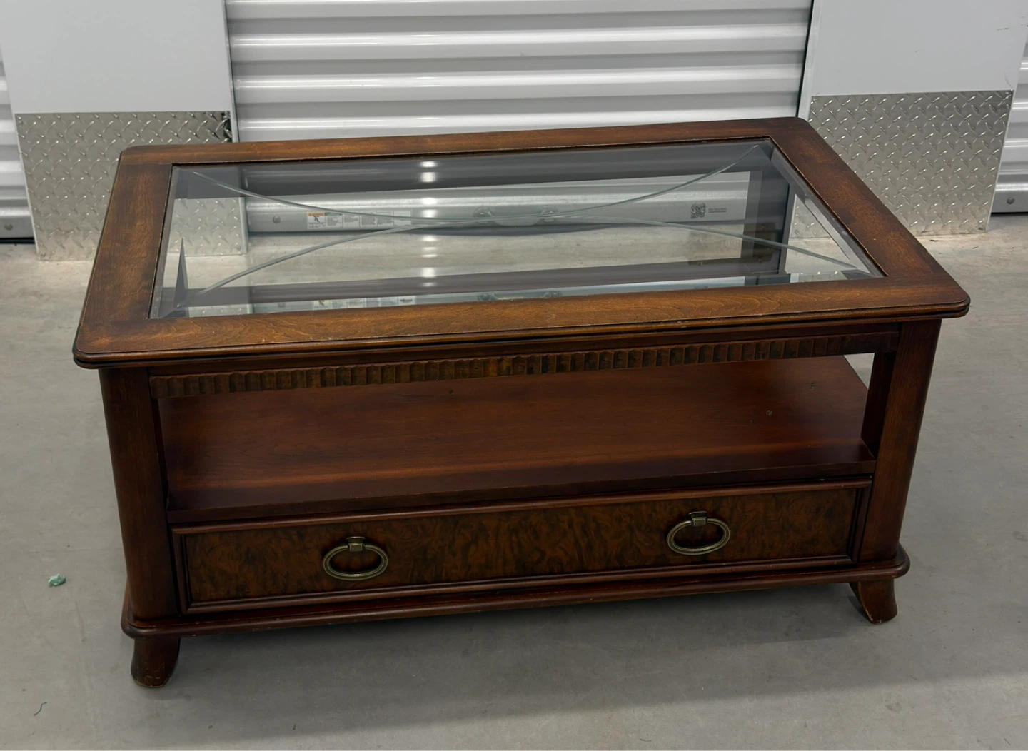 Glass Top Coffee Table w/ Drawer