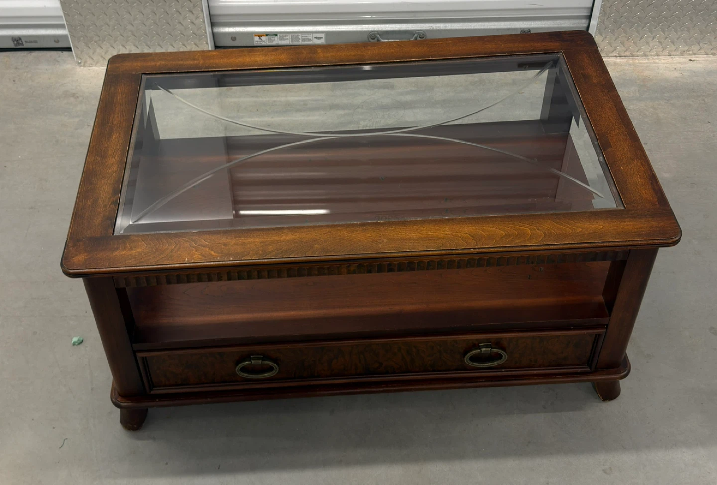 Glass Top Coffee Table w/ Drawer - photo 2